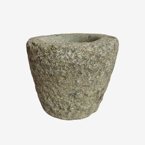 Unique Hand Chiseled Small Granite Stone Bowl for Indoor/Outdoor Use