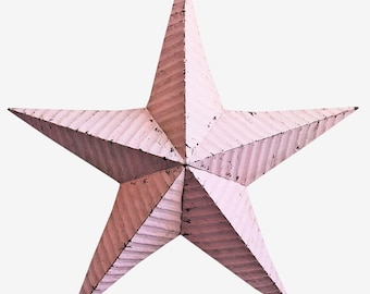 XL Pink Metal Barn Star - Rustic Industrial Decor - Recycled Galvanized Metal