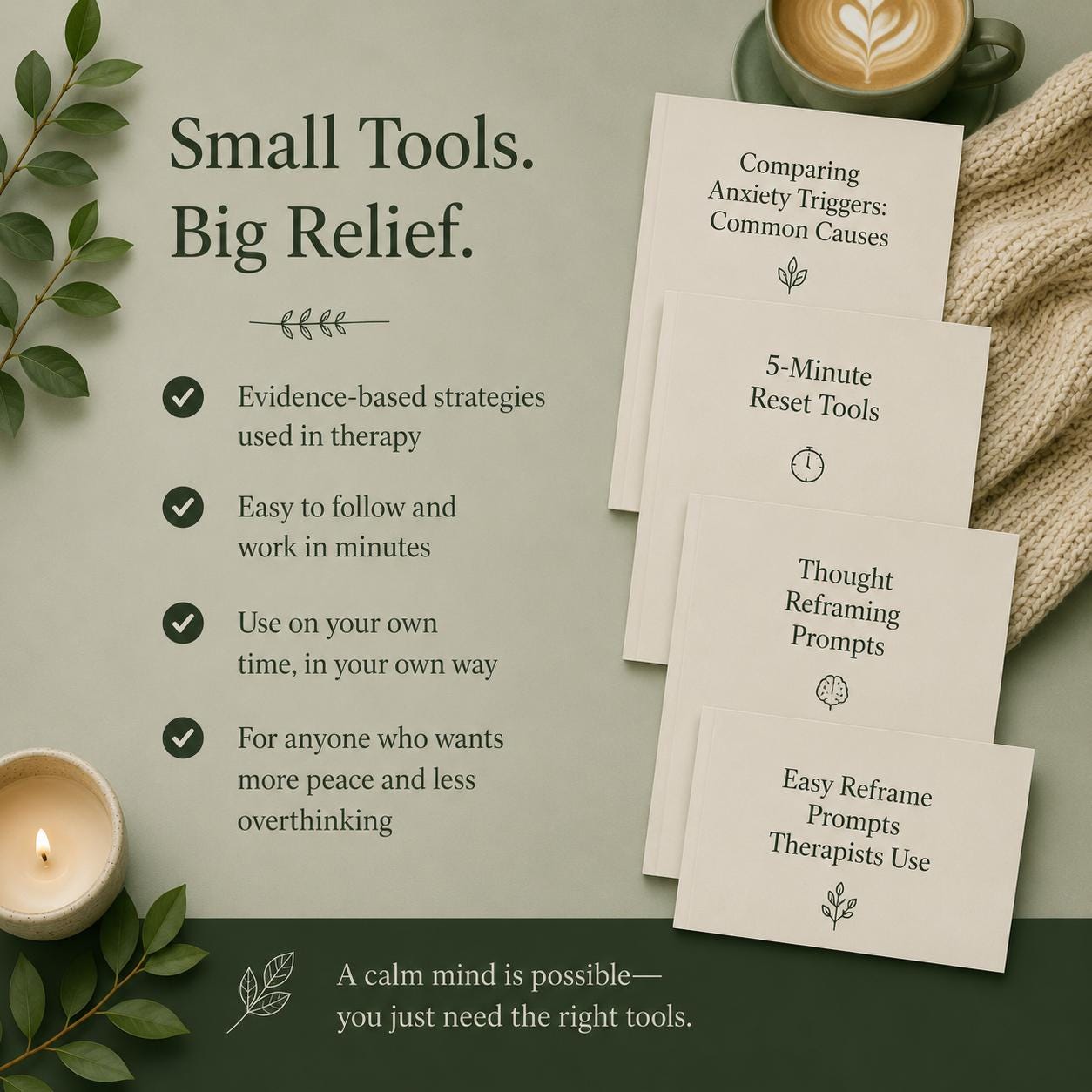 Anxiety Relief Toolkit PDF | Stop Overthinking Workbook | CBT ...