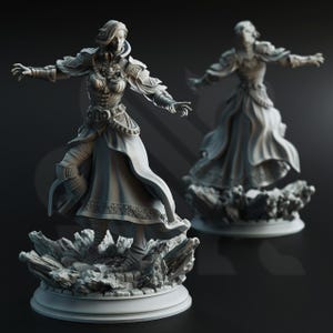 Violet – Leader of the Psithars | 32mm DnD Human Female Psionic | Warlock Sorcerer | Medium Tabletop Size | Unpainted Resin