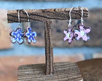 Penny Enameled Flower Earrings