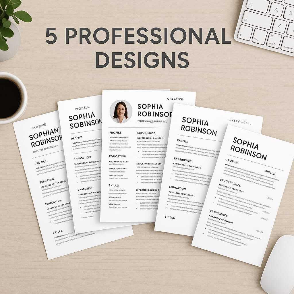 ATS Friendly Resume Template Bundle | 5 Designs, Cover Letters ...