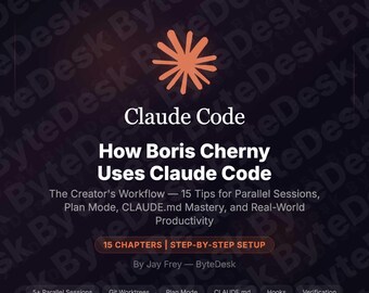 How Boris Cherny Uses Claude Code | 63 Page eBook | Creator Workflow Tips Parallel Sessions | PDF