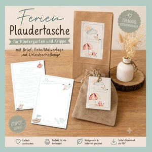 Vakantie-kletsdoos voor kleuters en peuterspeelzalen | Zomer in een tas | Vakantietas | Zomerideeën voor de kinderopvang | Ideeën voor de ochtendkring | PDF-download