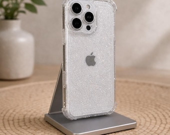 Glitter Clear iPhone Case, Sparkly Transparent Shockproof TPU Phone Accessory