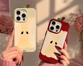 Korean Style Apple Core Phone Case for iPhone, 3D Anti Scratch Shockproof iPhone Cover