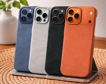 Fiber Leather MagSafe Case, Luxury Shockproof Magnetic Phone Case, Wireless Charging iPhone Cover