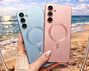 Magnetic Phone Case for Samsung Galaxy, Magsafe Compatible Silicone Case, Wireless Charging Cover