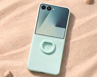 Matte Ring Holder Case for Samsung Z Flip, Shockproof Kickstand Phone Cover