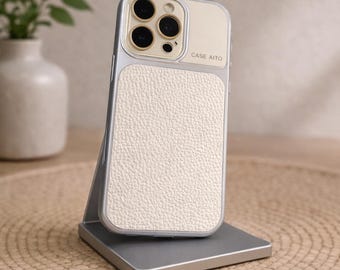 Luxury PU Leather iPhone Case, Color Block Phone Cover