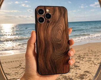 Natural Wood Texture iPhone Case, Rustic Minimalist Phone Cover