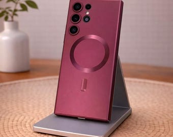 Luxury Magnetic Samsung Phone Case, Slim Shockproof Wireless Charging Protection