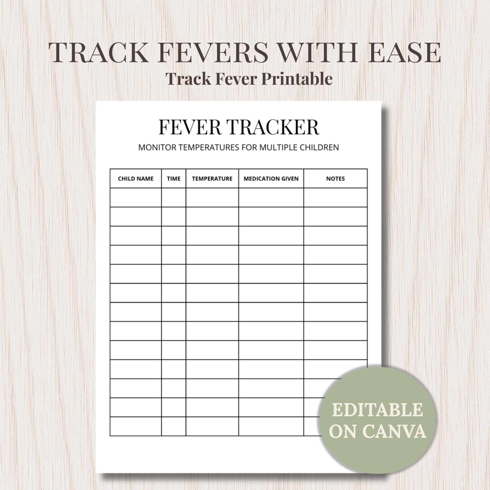 Fever Chart - Etsy Canada