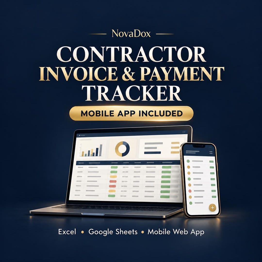 Proforma Invoice Tracker Contractor Invoice Tracker Excel: Partial Payments, Progress Billing ...