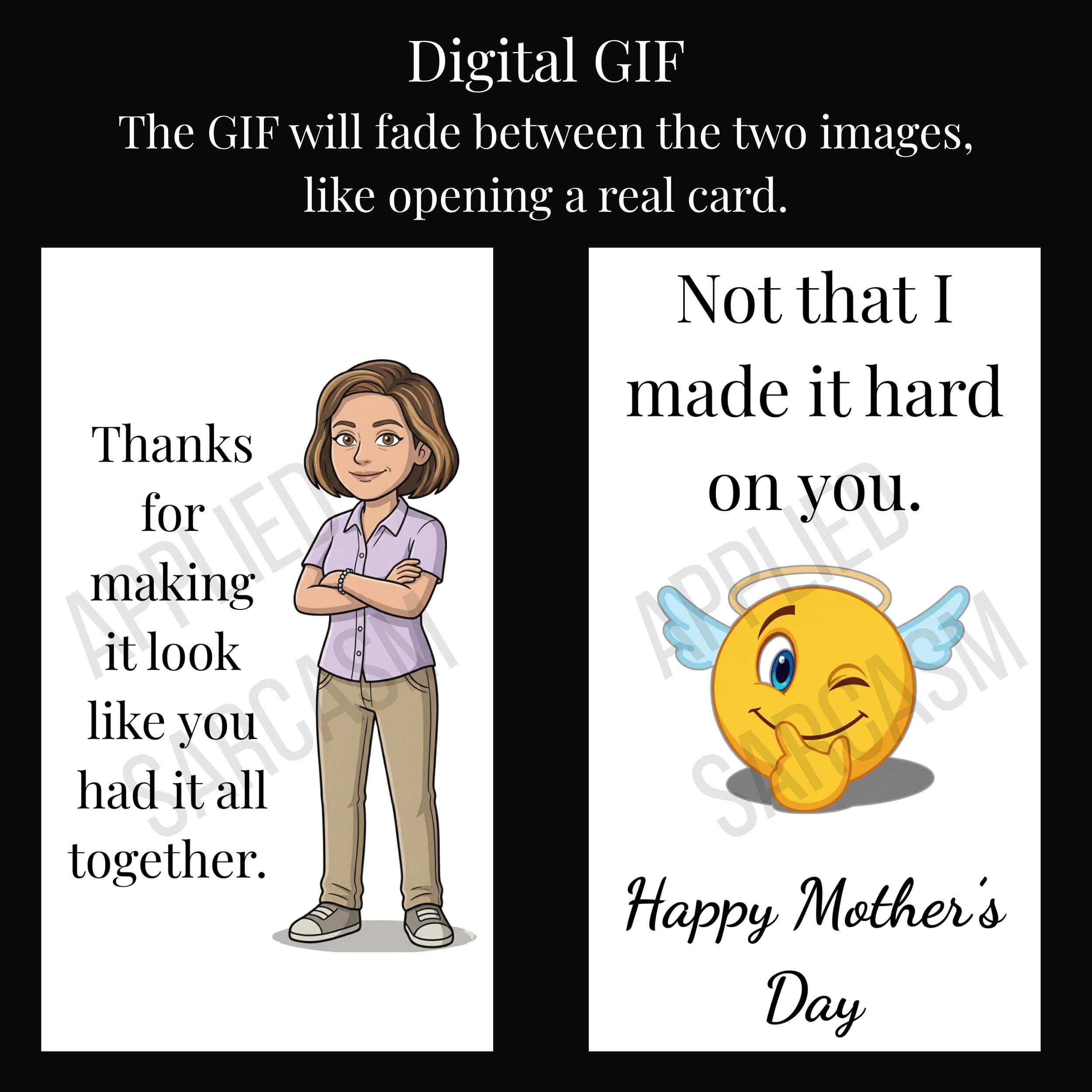 Funny Mothers Day Digital Card — GIF Bundle — Card From Son Daughter ...