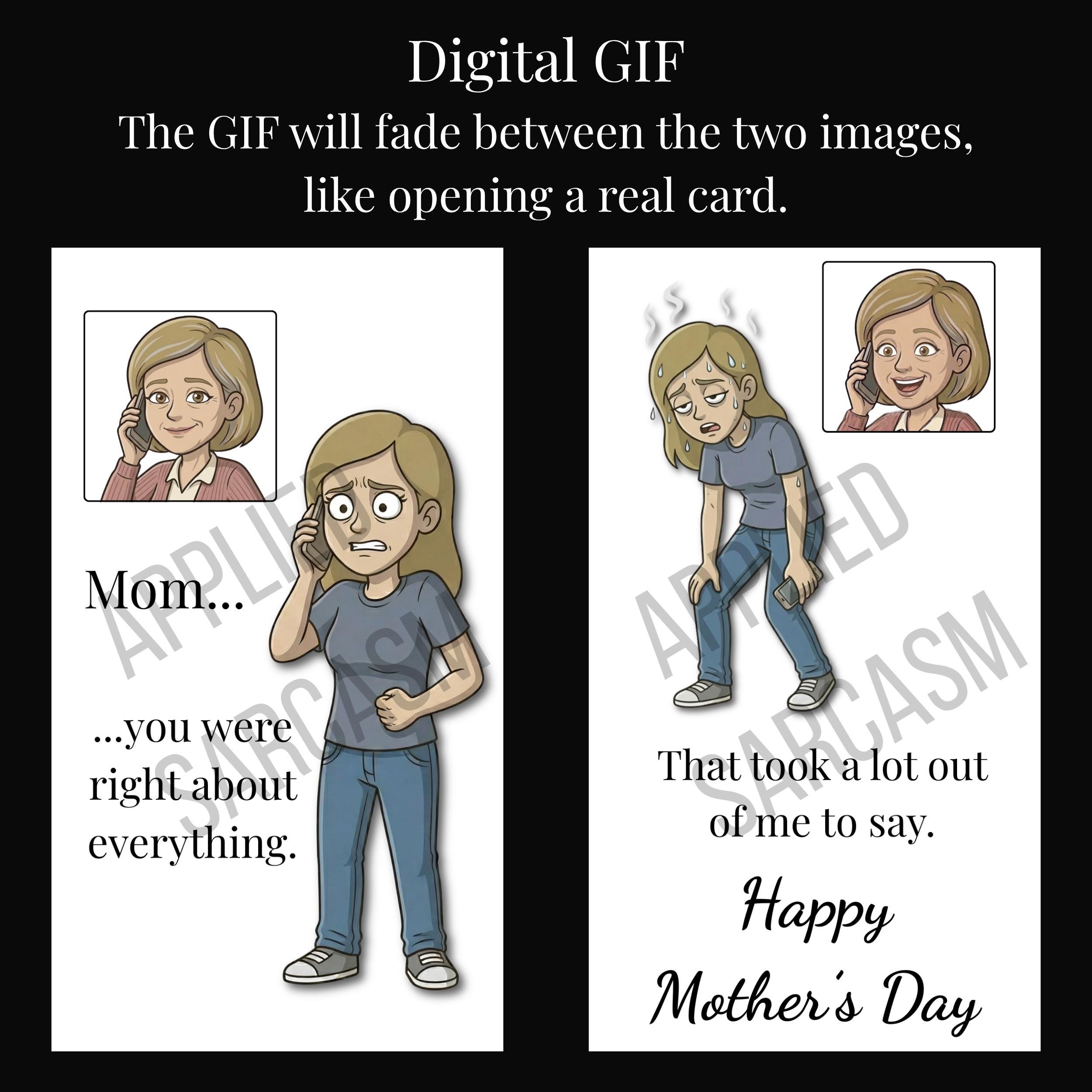Funny Mothers Day Digital Card and GIF Bundle — Card From Daughter Gift ...