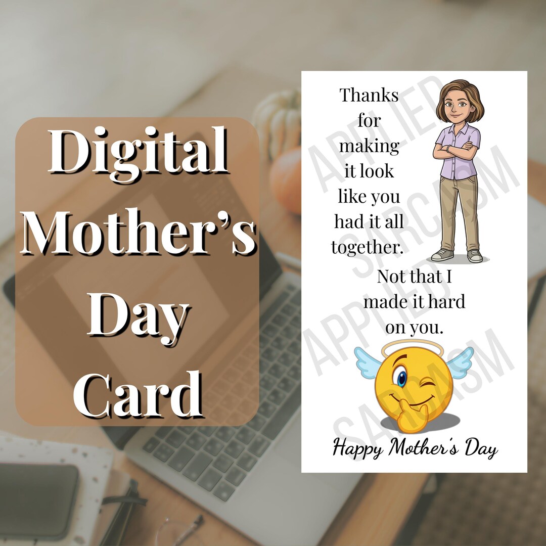 Funny Mothers Day Digital Card — GIF Bundle — Card From Son Daughter ...