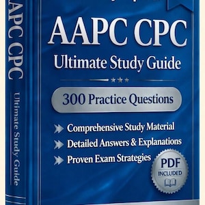May include: AAPC CPC Ultimate Study Guide, 2026 Edition, in blue. The book includes 300 practice questions, comprehensive study material, detailed answers, and proven exam strategies. PDF included. Updated for the 2026 exam.