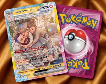 Personalized Pokemon Card From Photo to Holo Card, Father's Day Gift for Dad, Anniversary