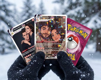 Personalized Pokemon Card Using Your Picture, Acrylic Hologram Anime Portrait, Couple Gift Wedding & Anniversary