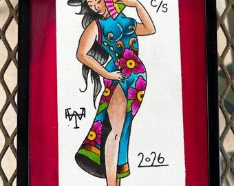 Geisha peinte à la main