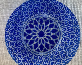Vintage Sydenstricker Cobalt Blue Fused Glass Embassy 8.5" Plate