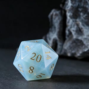 Handmade Aurora Opal D20 Dice – Sharp Edge TTRPG