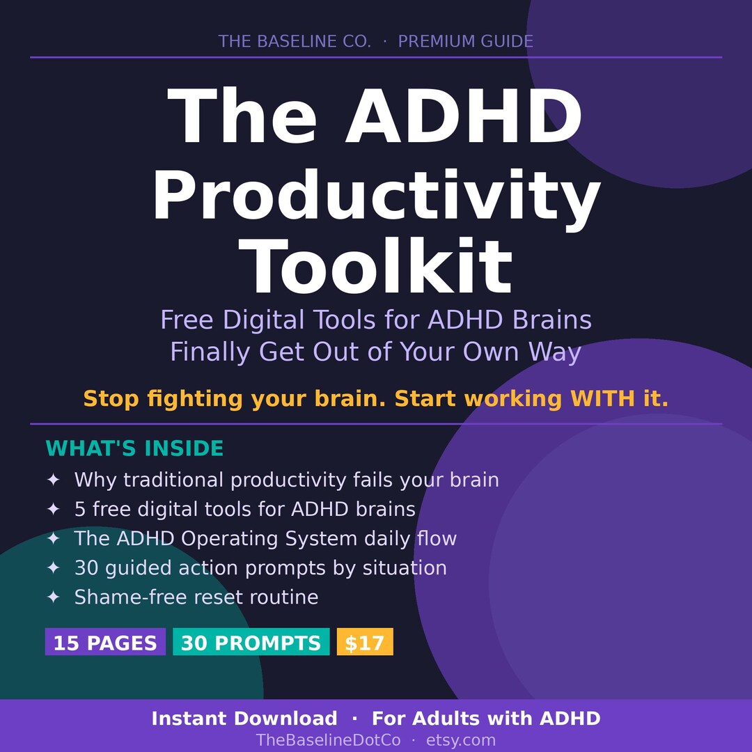 ADHD Productivity Toolkit, Digital Tools for Adults (instant Download ...
