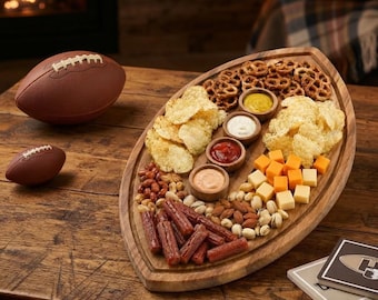 Football Charcuterie Board, Serving Tray, Game Day Snack Platter, Tailgate Party Food Board, Sports Fan Gift.