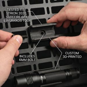 Flashlight Mount for Molle Panels, ASA 1-Inch Holder with 6mm Bolt