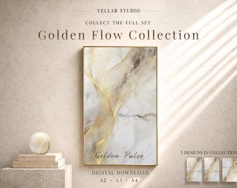 Golden Veil Abstract Wall Art Beige Minimalist Neutral Decor Modern Printable Poster Digital Download Elegant Gold Foil Living Room