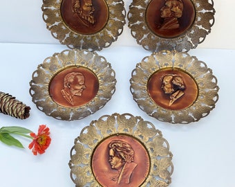 Vintage Wall Plaque Set - Famous Composers