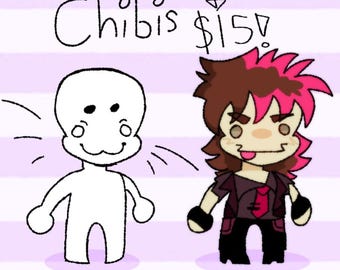 Encargo de arte chibi personalizado / Personajes originales o de fandom