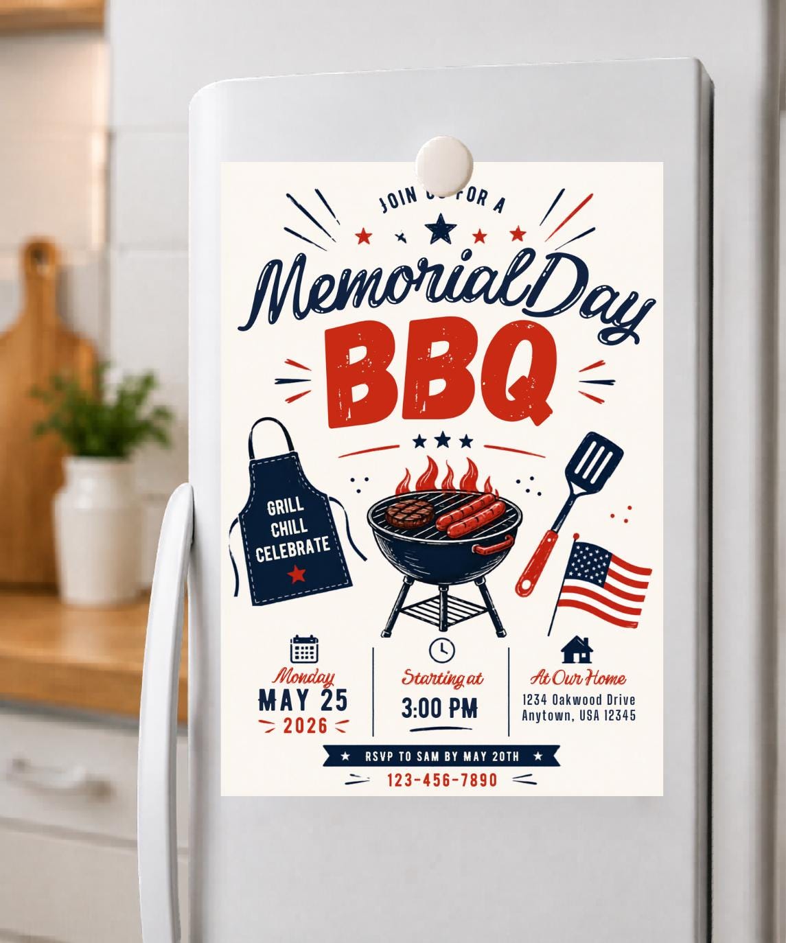 Memorial Day BBQ Invitation Template (digital Download) | Editable ...