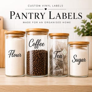 Personalised Pantry Labels | Custom Vinyl Labels | Pantry Container Labels | Kitchen Organisation | Pantry Jar Labels