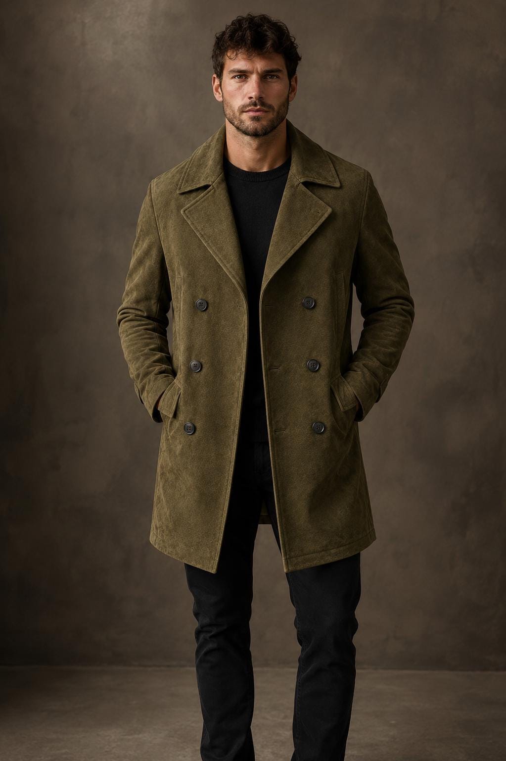 Olive green peacoat - Etsy 日本
