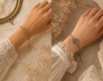 Original Design Sixpence Bracelet, Gold Plated Vintage Coin Jewelry, Gift for Her