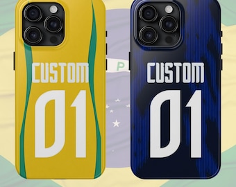 Personalized CBF Jersey Phone Case Brazil Lover Gift, World Cup 2026 Brazil Gifts Custom iPhone Case Protective Cover