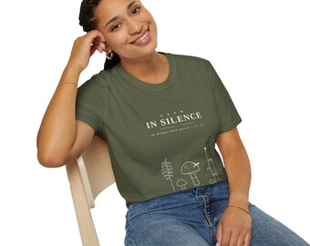 Wachsen In Stille T-Shirt, Vintage Pilz Shirt, Academia Botanisches Shirt, Introvertiertes Field Journal,