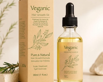 Natural Rosemary Hair Growth Oil , Organic Scalp Treatment for Hair Growth, Anti‑Frizz Split End Repair, Vegan Hair Care Serum 30ml