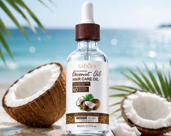 Natural Coconut Hair Care Oil , Moisturizing Nourishing Serum, Repair Dry Rough Hair, Anti‑Frizz Shine Hair Oil 60ml