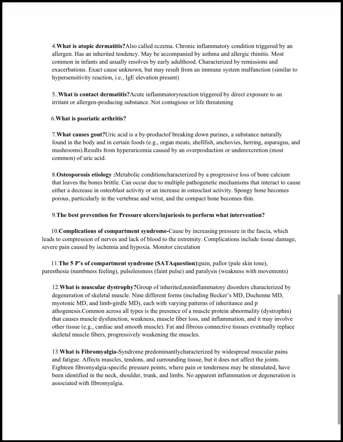 Nursing Patho Exam 1 Study Guide - Etsy