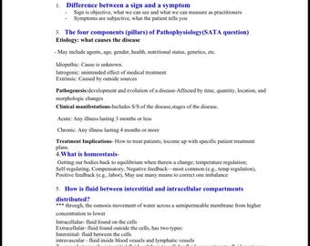 Guía de estudio para el examen 1 de patología de enfermería