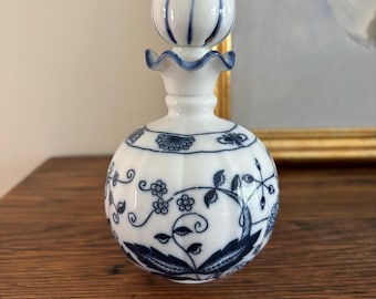 Flacon de parfum oignon bleu vintage avec bouchon