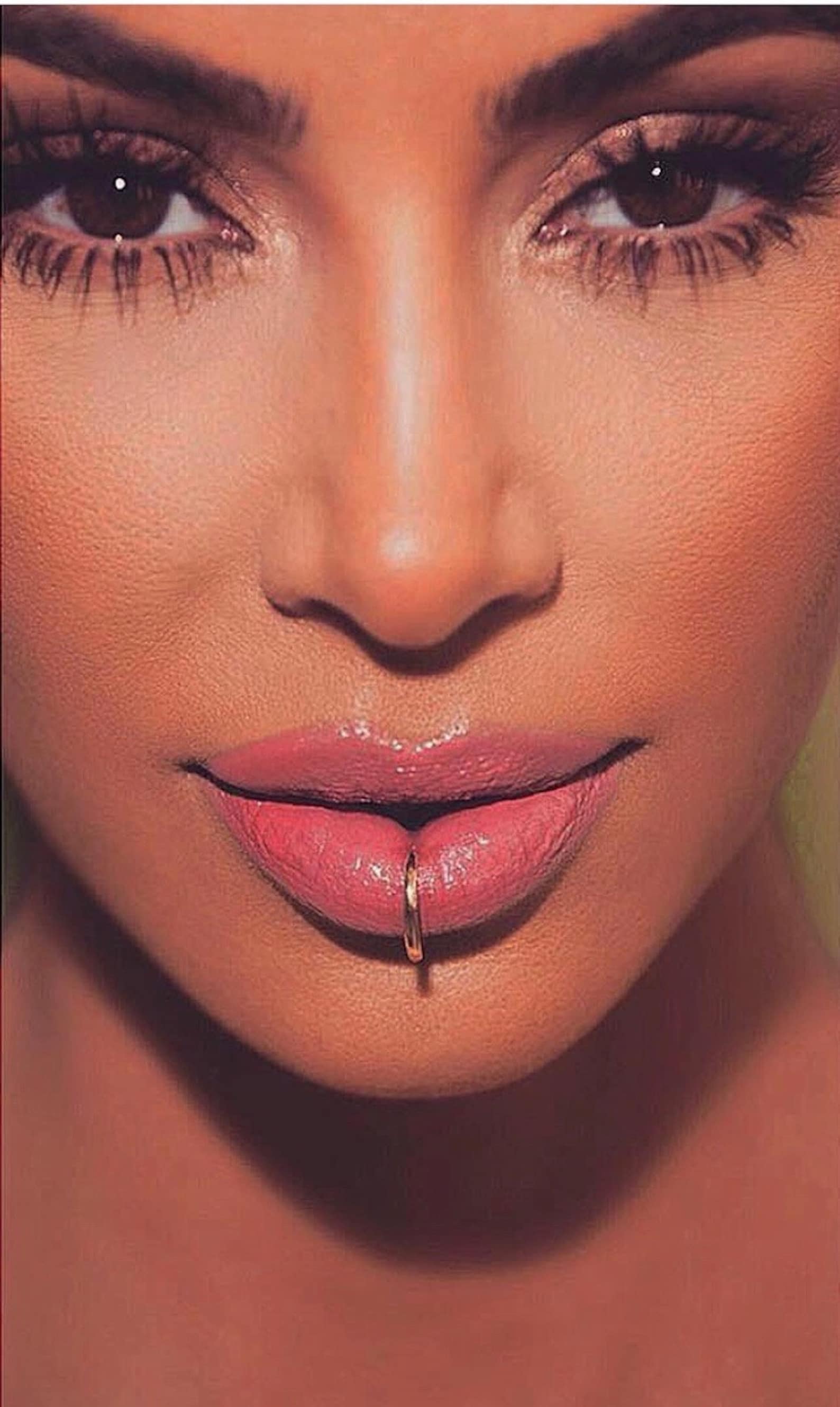 Solid Gold Lip Ringlip Hooppiercing Sterling Silver Nose Etsy