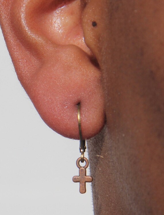 Men Dangle Earring-Men Gold Earrings Hoop Earrings-Gold Hoop Earrings-Gold Filled-Cartilage Hoop-Earrings For Men-Mens Hoop Earring-Mens
