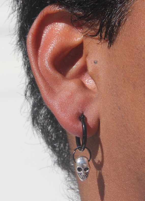 Hoop Earrings-Silver Hoop Earrings-Sterling Silve-Cartilage Hoop-Earrings For Men-Mens Hoop Earring-Mens Men Hoop Earrings-Men Earrings