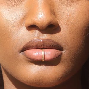 Lip Ring-Fake Lip Ring - Gold Fake Lip Piercing - Fake lip Cuff - Fake Piercing- Faux Lip Ring - Silver Fake Lip Ring-Gold Lip Ring