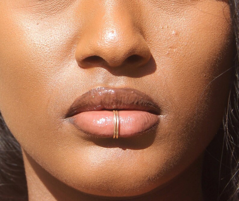 Lip Ring-Fake Lip Ring Gold Fake Lip Piercing Fake Piercing- Faux Lip Ring Fake lip Cuff Silver Fake Lip Ring-Gold Lip Ring