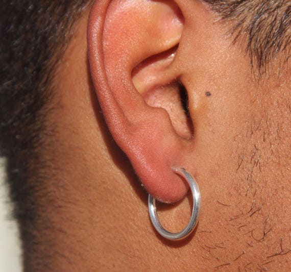 Sterling Silver Mens Earrings - Silver Hoop Earrings | Twistedpendant